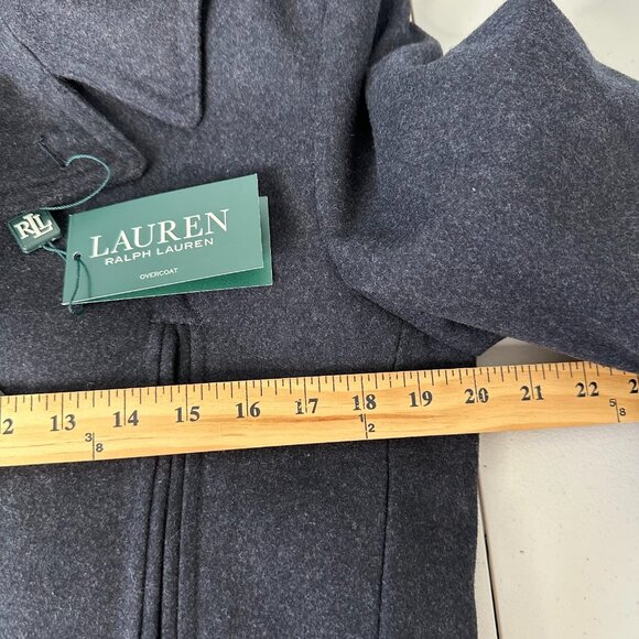 Ralph Lauren Luke Peacoat Size 36 Reg Gray Wool Blend Lined Classic - Picture 9 of 13